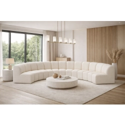 Designerski Sofa Narożnik MODUŁOWY Paris - UKŁADAJ DOWOLNE KOMBINACJE W PÓŁOKRĘGU BUBBLE Tkanina BOUCLE Manza